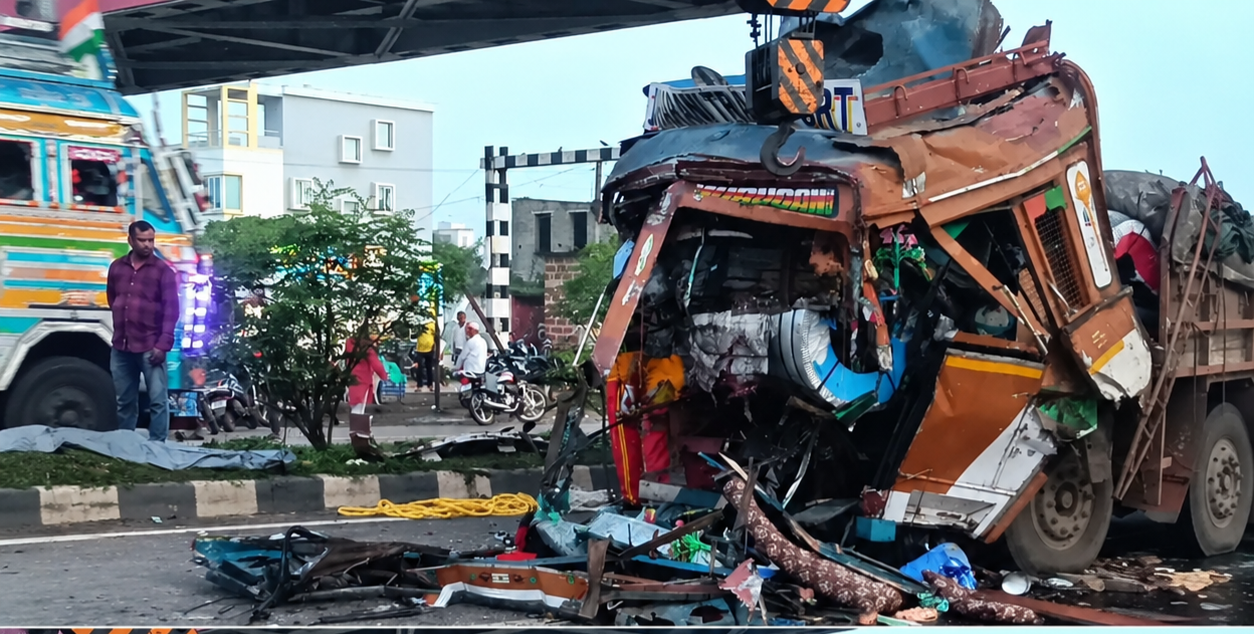 Two Killed as Goods Truck Rams Trailer on NH-16